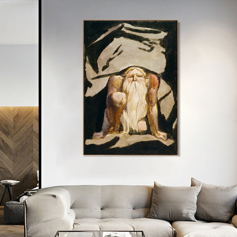 INVIN ART Framed Canvas Giclee Print Art Series#095 by William Blake Wall Art Living Room Home Office Decorations