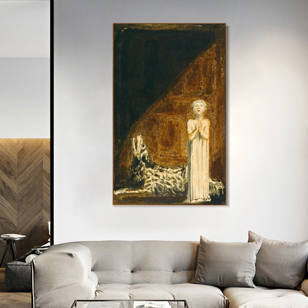 INVIN ART Framed Canvas Giclee Print Art Series#096 by William Blake Wall Art