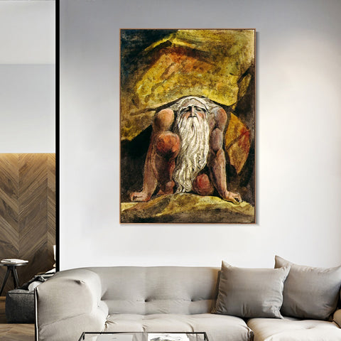 INVIN ART Framed Canvas Giclee Print Art Series#098 by William Blake Wall Art Living Room Home Office Decorations