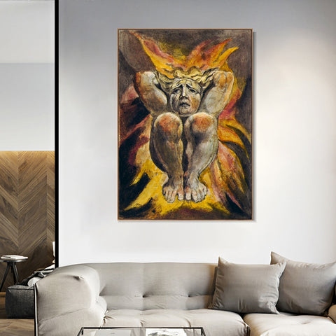 INVIN ART Framed Canvas Giclee Print Art Series#099 by William Blake Wall Art Living Room Home Office Decorations