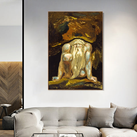 INVIN ART Framed Canvas Giclee Print Art Series#103 by William Blake Wall Art Living Room Home Office Decorations