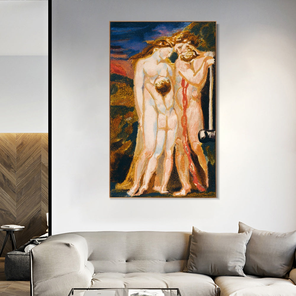 INVIN ART Framed Canvas Giclee Print Art Series#105 by William Blake Wall Art Living Room Home Office Decorations