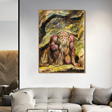 INVIN ART Framed Canvas Giclee Print Art Series#110 by William Blake Wall Art Living Room Home Office Decorations