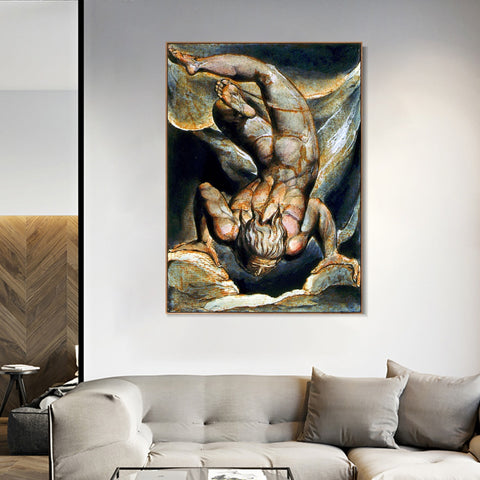 INVIN ART Framed Canvas Giclee Print Art Series#112 by William Blake Wall Art Living Room Home Office Decorations