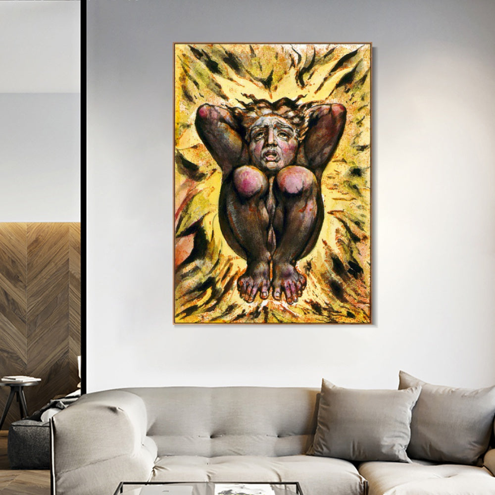INVIN ART Framed Canvas Giclee Print Art Series#114 by William Blake Wall Art
