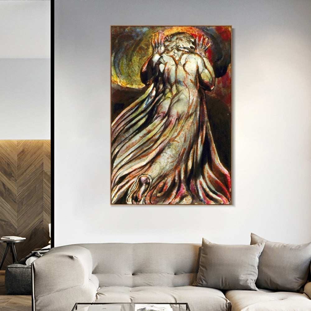 INVIN ART Framed Canvas Giclee Print Art Series#117 by William Blake Wall Art