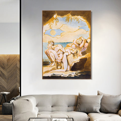 INVIN ART Framed Canvas Giclee Print Art Visions of the Daughters of Albion#6 by William Blake Wall Art Living Room Home Office Decorations