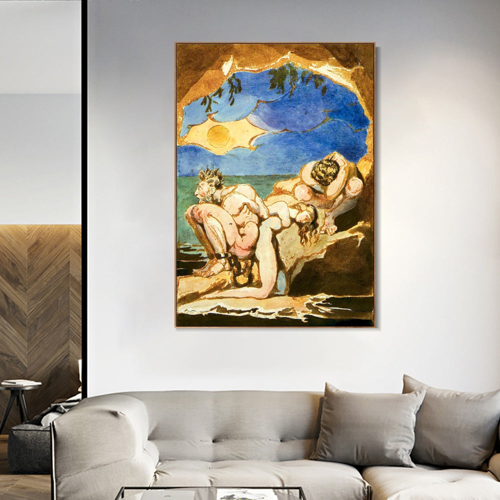 INVIN ART Framed Canvas Giclee Print Art Visions of the Daughters of Albion by William Blake Wall Art