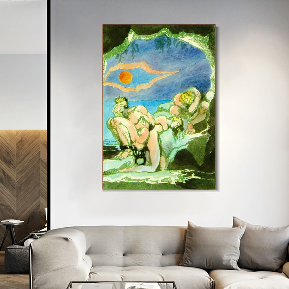 INVIN ART Framed Canvas Giclee Print Art Visions of the Daughters of Albion#4 by William Blake Wall Art