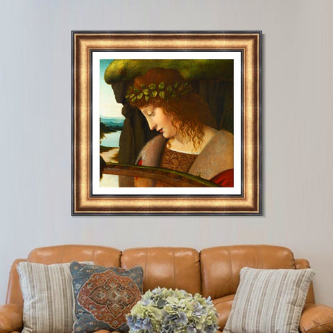 INVIN ART Framed Canvas Art Giclee Print Narcissus by Leonardo da Vinci Wall Art Living Room Home Office Decorations