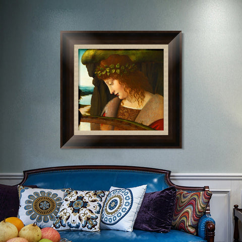 INVIN ART Framed Canvas Art Giclee Print Narcissus by Leonardo da Vinci Wall Art Living Room Home Office Decorations
