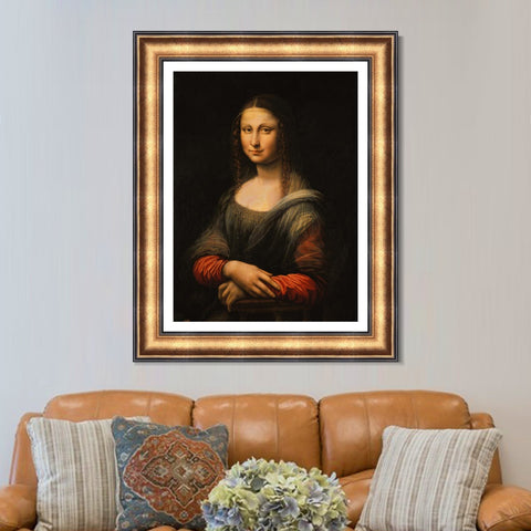 INVIN ART Framed Canvas Art Giclee Print Mona Lisa#2 by Leonardo da Vinci Wall Art Living Room Home Office Decorations