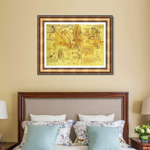 INVIN ART Framed Canvas Art Giclee Print Series#014 by Leonardo da Vinci Wall Art Living Room Home Office Decorations