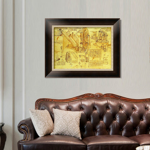 INVIN ART Framed Canvas Art Giclee Print Series#014 by Leonardo da Vinci Wall Art Living Room Home Office Decorations