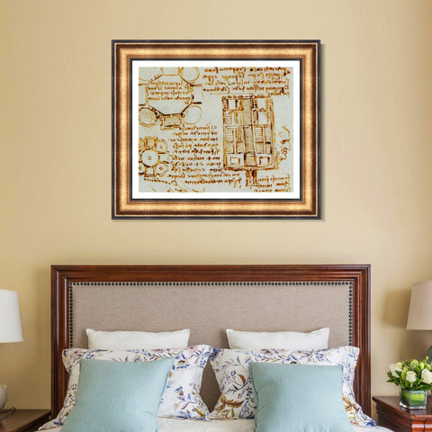 INVIN ART Framed Canvas Art Giclee Print Series#015 by Leonardo da Vinci Wall Art Living Room Home Office Decorations