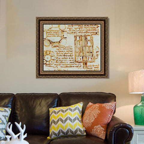 INVIN ART Framed Canvas Art Giclee Print Series#015 by Leonardo da Vinci Wall Art Living Room Home Office Decorations