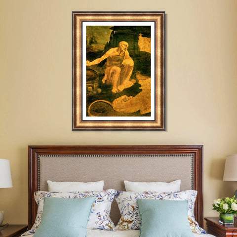 INVIN ART Framed Canvas Art Giclee Print Series#038 by Leonardo da Vinci Wall Art Living Room Home Office Decorations