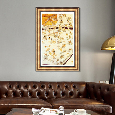 INVIN ART Framed Canvas Art Giclee Print Series#047 by Leonardo da Vinci Wall Art Living Room Home Office Decorations