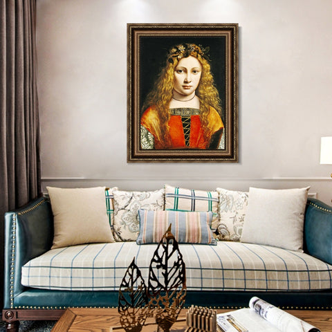 INVIN ART Framed Canvas Art Giclee Print Series#062 by Leonardo da Vinci Wall Art Living Room Home Office Decorations