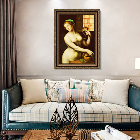 INVIN ART Framed Canvas Art Giclee Print Series#063 by Leonardo da Vinci Wall Art Living Room Home Office Decorations