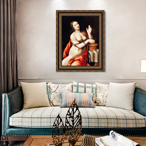 INVIN ART Framed Canvas Art Giclee Print Series#068 by Leonardo da Vinci Wall Art Living Room Home Office Decorations