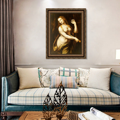 INVIN ART Framed Canvas Art Giclee Print Series#069 by Leonardo da Vinci Wall Art Living Room Home Office Decorations