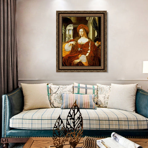 INVIN ART Framed Canvas Art Giclee Print Series#072 by Leonardo da Vinci Wall Art Living Room Home Office Decorations
