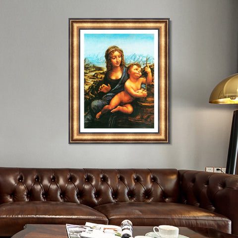 INVIN ART Framed Canvas Art Giclee Print Series#073 by Leonardo da Vinci Wall Art Living Room Home Office Decorations