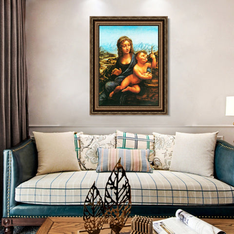 INVIN ART Framed Canvas Art Giclee Print Series#073 by Leonardo da Vinci Wall Art Living Room Home Office Decorations