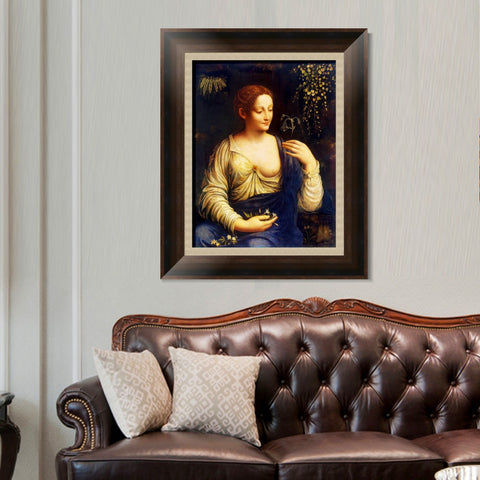 INVIN ART Framed Canvas Art Giclee Print Series#080 by Leonardo da Vinci Wall Art Living Room Home Office Decorations