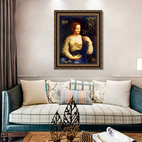 INVIN ART Framed Canvas Art Giclee Print Series#080 by Leonardo da Vinci Wall Art Living Room Home Office Decorations