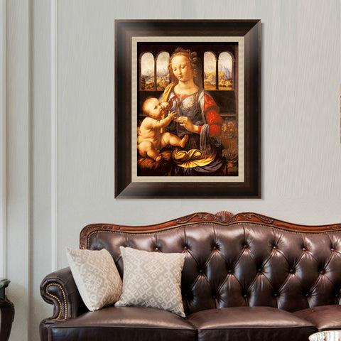 INVIN ART Framed Canvas Art Giclee Print Series#084 by Leonardo da Vinci Wall Art Living Room Home Office Decorations
