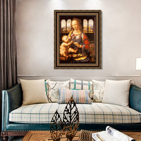 INVIN ART Framed Canvas Art Giclee Print Series#084 by Leonardo da Vinci Wall Art Living Room Home Office Decorations