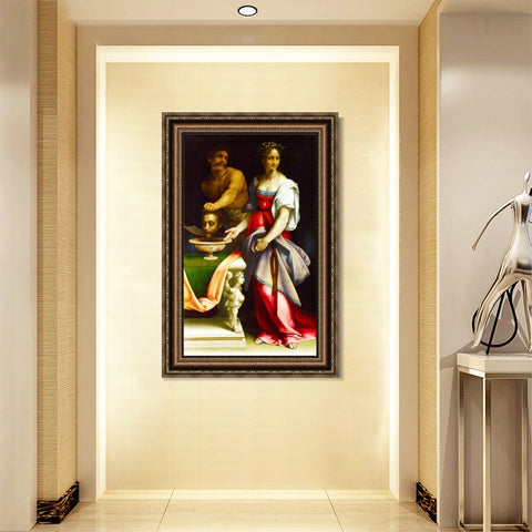 INVIN ART Framed Canvas Art Giclee Print Series#094 by Leonardo da Vinci Wall Art Living Room Home Office Decorations