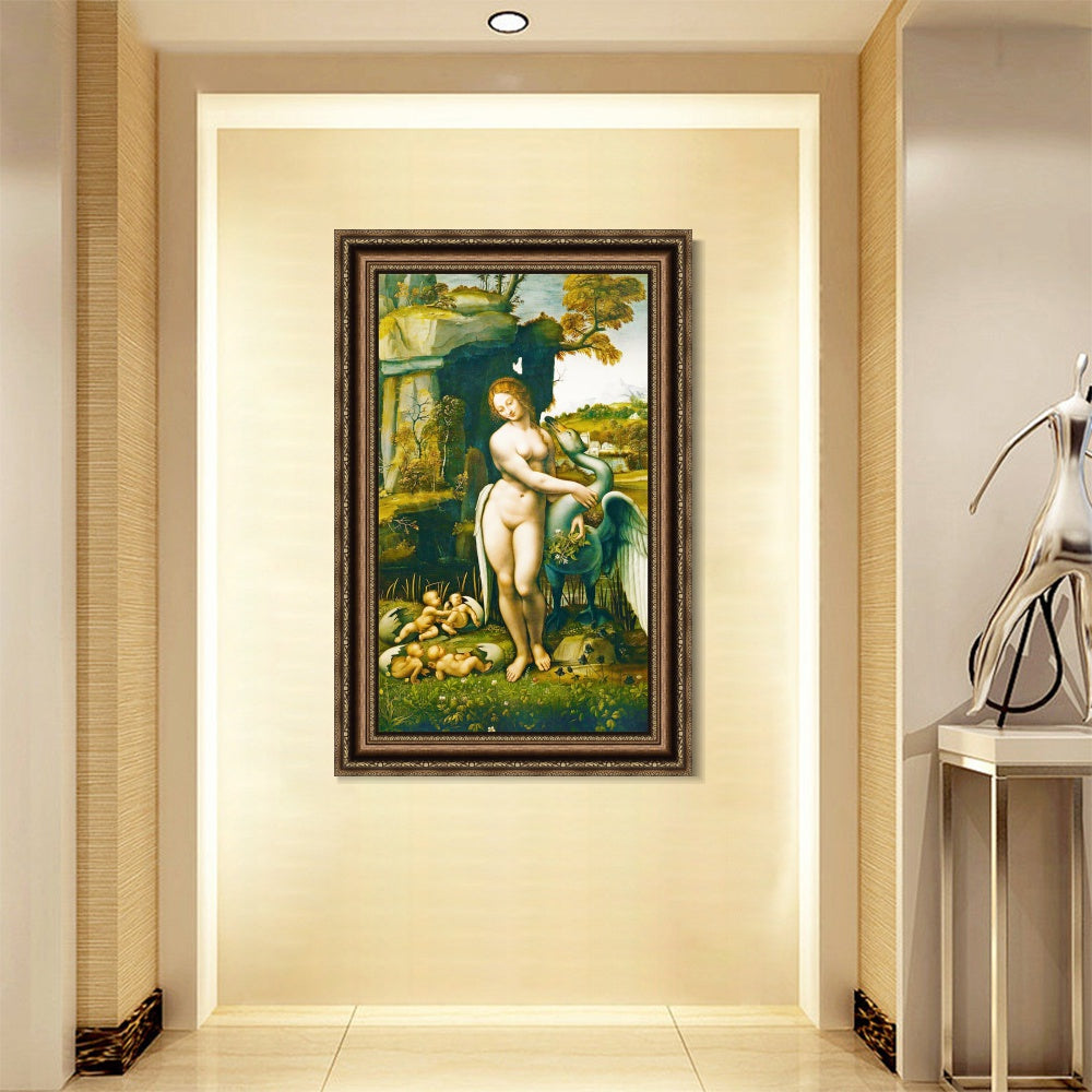 INVIN ART Framed Canvas Art Giclee Print Series#096 by Leonardo da Vinci Wall Art Living Room Home Office Decorations