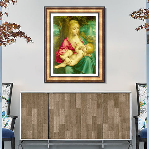 INVIN ART Framed Canvas Art Giclee Print Series#099 by Leonardo da Vinci Wall Art Living Room Home Office Decorations