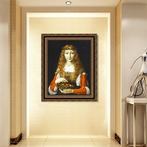 INVIN ART Framed Canvas Art Giclee Print Series#102 by Leonardo da Vinci Wall Art Living Room Home Office Decorations