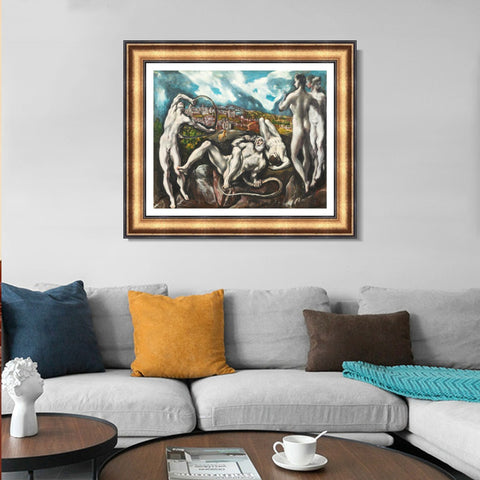 INVIN ART Framed Canvas Art Giclee Print Christ Laocoon,1614 by El Greco Wall Art Living Room Home Office Decorations