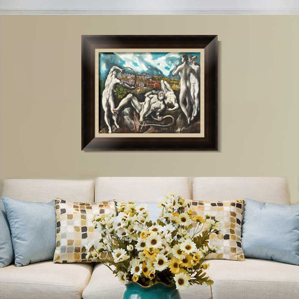 INVIN ART Framed Canvas Art Giclee Print Christ Laocoon,1614 by El Greco Wall Art Living Room Home Office Decorations