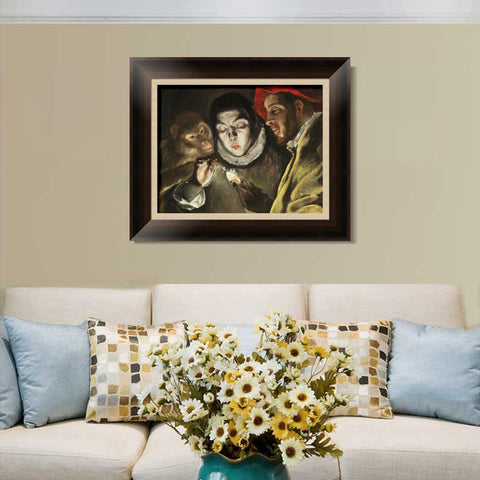 INVIN ART Framed Canvas Art Giclee Print Allegory with A Boy by El Greco Wall Art Living Room Home Office Decorations