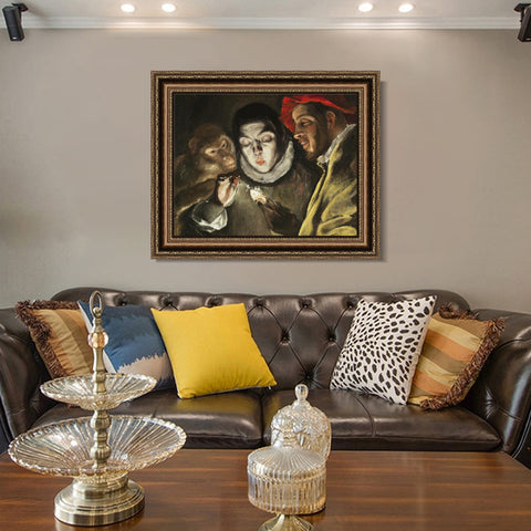INVIN ART Framed Canvas Art Giclee Print Allegory with A Boy by El Greco Wall Art Living Room Home Office Decorations