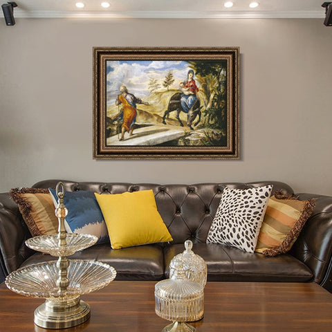 INVIN ART Framed Canvas Art Giclee Print Series#019 by El Greco Wall Art Living Room Home Office Decorations