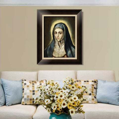 INVIN ART Framed Canvas Art Giclee Print The Virgin Mary by El Greco Wall Art Living Room Home Office Decorations