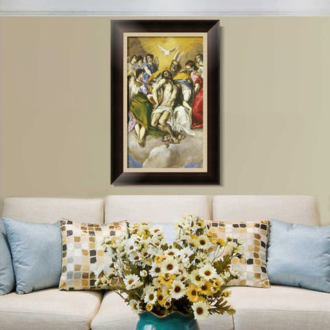 INVIN ART Framed Canvas Art Giclee Print La Trinidad by El Greco Wall Art Living Room Home Office Decorations