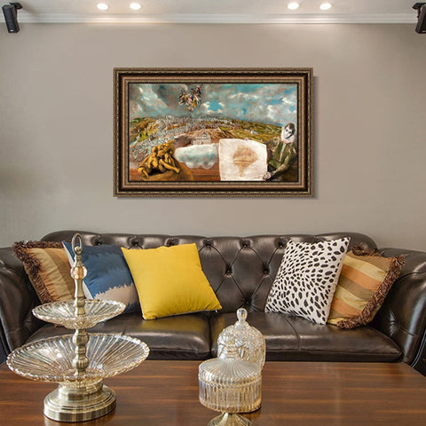 INVIN ART Framed Canvas Art Giclee Print Series#026 by El Greco Wall Art Living Room Home Office Decorations