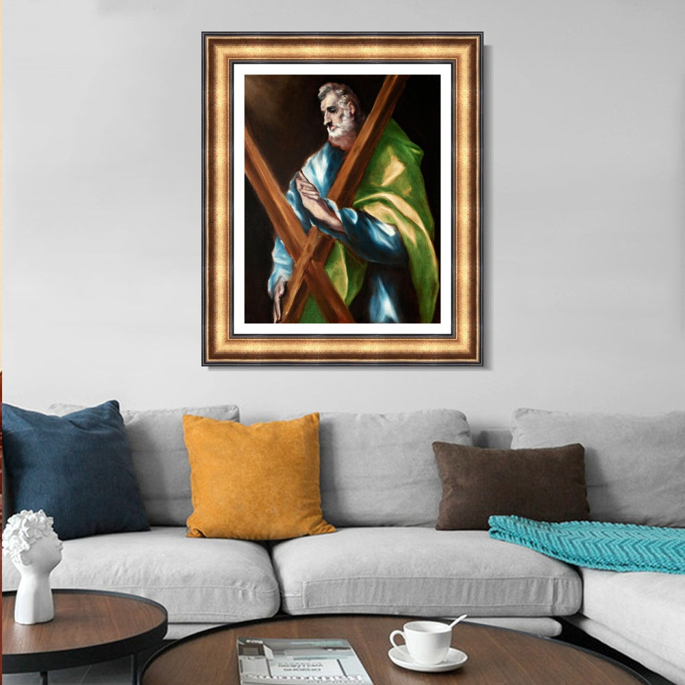 INVIN ART Framed Canvas Art Giclee Print St. Andrew by El Greco Wall Art