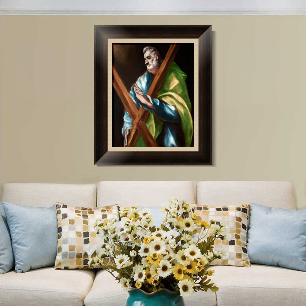 INVIN ART Framed Canvas Art Giclee Print St. Andrew by El Greco Wall Art