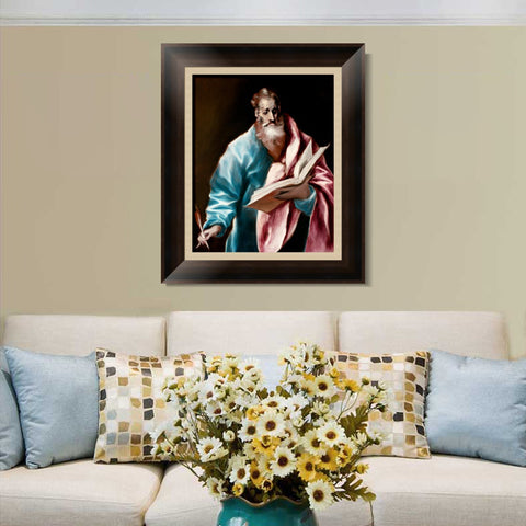 INVIN ART Framed Canvas Art Giclee Print Saint Matthew by El Greco Wall Art Living Room Home Office Decorations