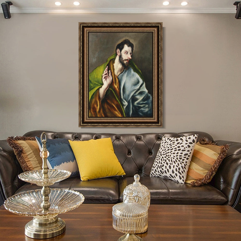 INVIN ART Framed Canvas Art Giclee Print Santo Tom篓垄s by El Greco Wall Art