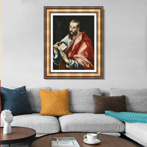 INVIN ART Framed Canvas Art Giclee Print Saint Paul, The Apostle#2 by El Greco Wall Art Living Room Home Office Decorations